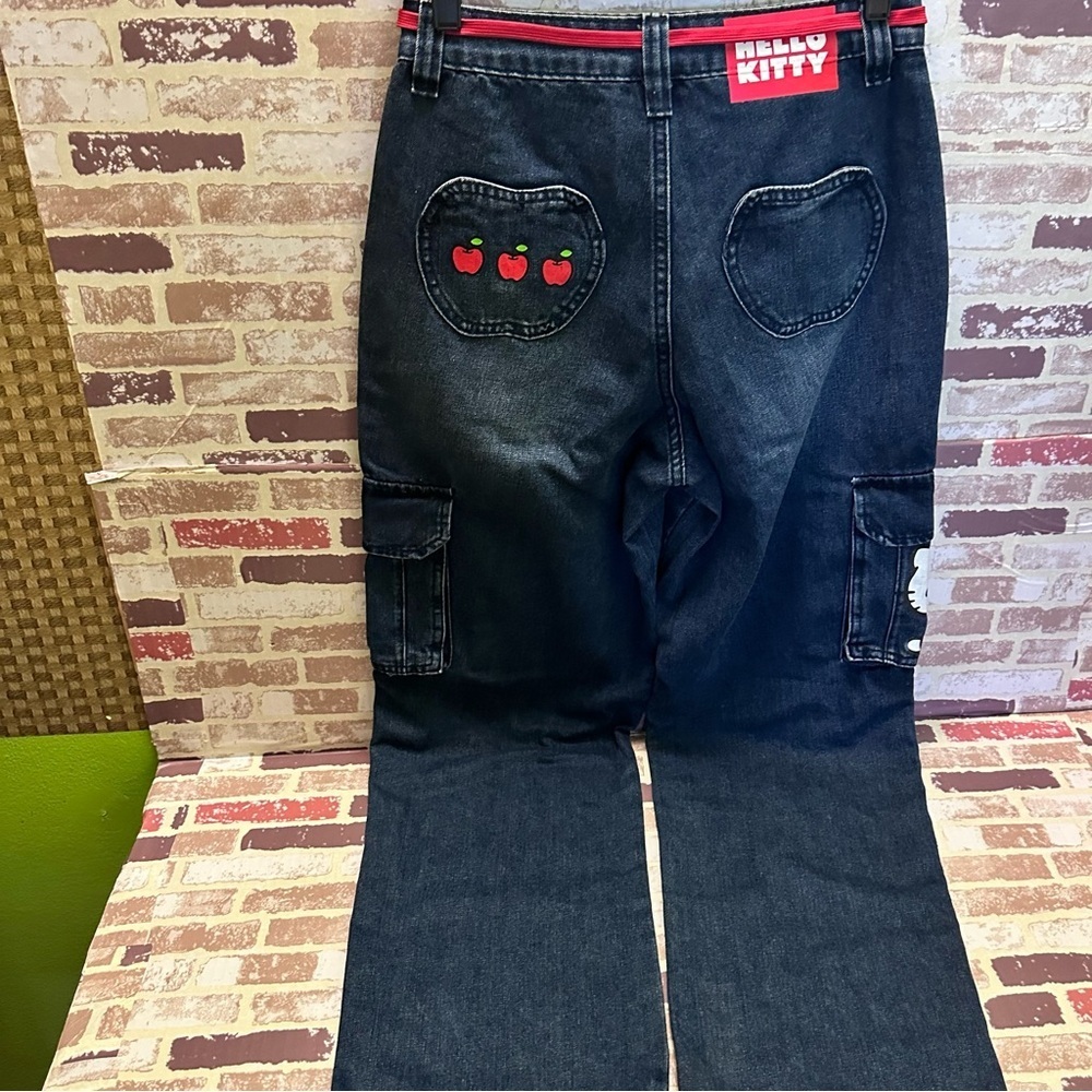 Hello Kitty Denim Jeans with Pink Accents size 1 - Picture 3 of 11